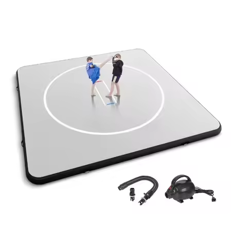 Inflatable Wrestling Mat Jiu Jitsu Mat PVC Landing Training Mat Foldable Home Gym BJJ MMA Boxing Gra