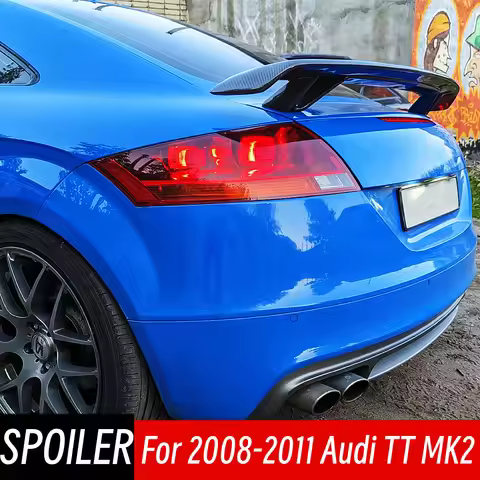 For Audi TT MK2 2008 2009 2010 2011 Bodykit Car Real Carbon Fibe Rear Trunk Lid Lip Spoiler Wings Ex