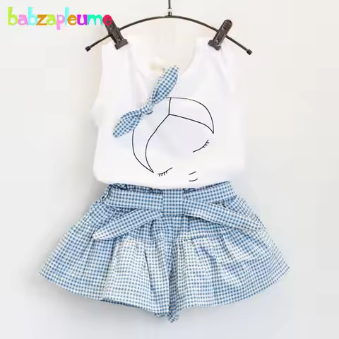 Summer Baby Girls Clothes Toddler Clothing Vest+Shorts 2PCS set Children Girls Costume 0-7Year Infan