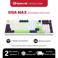 Redragon K686 Wbg 98 Keys Wireless Gasket RGB Gaming Keyboard 3-Mode PBT W/Hot-Swap Socket Dedicated