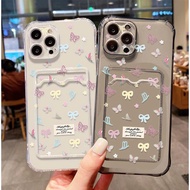 Soft ATM ID Card Case Cute Bowknot Pattern for Vivo Y28 V40 V30 Lite Y300 Y28s T3 Lite iQOO Z9 Lite 