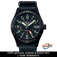 Seiko 5 Sports SSK025K1 Men Automatic Field Sports Style GMT Black Leather Strap Watch