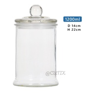 [Set 4-6pcs] 1200ml Airtight Glass Cookies Jar Storage Container Bottle Balang Kuih Raya Botol Kaca