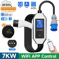 AFYEEV 7KW Type2 EV Portable Charger 32A 1Phase Type2 Plug Connector Wallbox Charging Station For El