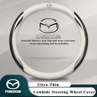 15 Inch/38cm Car Accessories Breathable Leather Steering Wheel Cover for Mazda 2 3 6 323 CX3 CX4 CX5 CX8 CX30 BT50 Pro