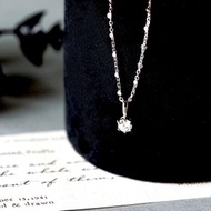 八心八箭~莫桑鑽石4-5mm純銀項鍊-四月誕生石