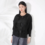 Fashionable Womens New Zipper Pleated Jacket