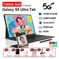 COD Tab S9 Ultra แท็บเล็ต 12 นิ้ว 12GB + 512GB Gaming Tablet 2024 Original Sale สำหรับเด็กแท็บเล็ต Android คลาสออนไลน์ Smart Dual Sim Card บนหน้าจอขาย 5G Business Tablet