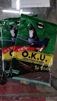 (2pc x 300g)O.K.U top belalang/dedak penggalak burung/makanan burung murai/birdfood/dedak campuran c