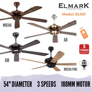 ELMARK CEILING FAN 54” EL921 / EL923 | KIPAS SYLING ELMARK 54” REMOTE CONTROL