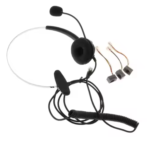Hands-free Call Center Office Noise Cancelling RJ9 Plug Headset Headphone High clear and sharp voice