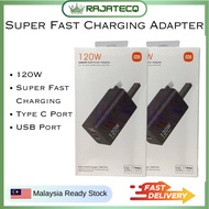 120W Xiaomi GaN Power Adapter 2in 1 120w Power Adapter with Type C Cable - Black