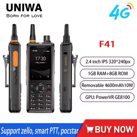 UNIWA F41 4G POC Rugged Walkie Talkie Zello Phone 2.4" IPS Touch BT Screen 1GB+8GB Waterproof Androi