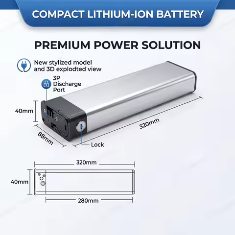 DCH-011 36V Folding Ebike Battery 10.4Ah 8Ah 9.6Ah Li-ion Pack for Richbit TOP-618 for Lankeleisi G1
