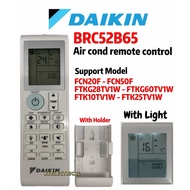 Daikin Air Cond Air Conditioning Remote Control BRC52B65 For FCN20F FCN50F FTKG2STVIW FTKG60TVIW FTK