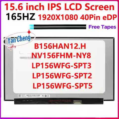 15.6 Inch 165Hz Laptop LCD Screen B156HAN12.H NV156FHM-NY8 LP156WFG-SPT3 SPT2 SPT5 For Lenovo Legion