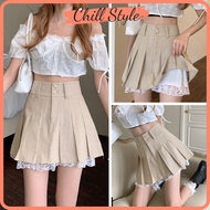 Tennis skirt, short pleated skirt, Chillstyle V02 lace skirt