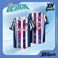 【Free Custom name】 | XH Sports |  Futsal Football Jersey Baju t shirt Lelaki Bola Quick drying Malay