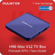 【Pre-install Apps】H96 MAX V12 Android Box Tv 4GB 64GB RK3318 Android12 TV 4K 2.4G/5G WiFi PULIERDE local pre-set IPTV Malaysia Smart Set Top Box for TV