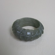 Jadeite Burmese Jade Ring Shell Pattern Inner Size 18.9mm Or 57-58