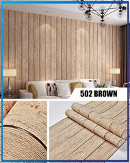 ZALALO 5D Non Woven Corak Kayu Suede Fesyen Kertas Dinding Wallpaper Glue Non-Self Bilik Tidur Dinding Belakang TV Bilik Perabot Home Decor