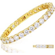 TUHE Moissanite Tennis Bracelet 5.0-21.0CT 18K Gold Plated 925 Sterling Silver Bracelets 3/4/5MM D C