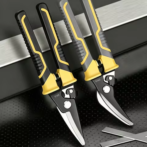 WEELEE Aviation Scissor Snips Metal Sheet Snip Scissors Industrial Cutter with Steel Blade Multipurp