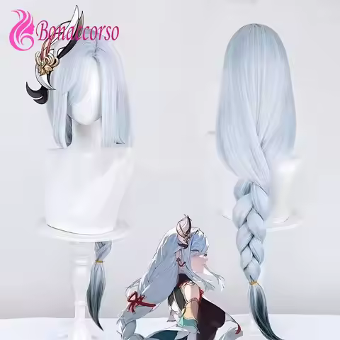 Shenhe Cosplay Wig Synthetic Long Braided Wig Anime Coser Cute Girl Heat Resistant Fiber Wig High Qu