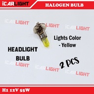 2 pcs H1 12V 55W Yellow Halogen Bulbs Headlight Bulb Car Head Lamp Fog Sport Light Bulb Mentol Proton Exora Waja