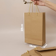 10 brown kraft paper bags A4 A5 A6 - 170gsm Japanese kraft paper, sturdy carrying handle - STHM