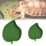 Pengumpan Reptilia Bentuk Daun Plastik Reptilia Akuarium Besen Makan Penyu Aksesori Habitat Dulang A