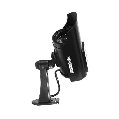 12PB Solar Powered Fake Security Camera,Dummy Security Camera Simulated Surveillances System with Fl