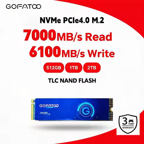 GOFATOO M.2 NVMe PCIe4.0×4 2280 SSD Up to 7000MB/s Solid State Drive 512GB 1TB 2TB For Laptop Deskto