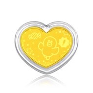 CHOW TAI FOOK LINE FRIENDS Collection 999.9 Heart-Shaped Pure Gold Coin - Sally R22667