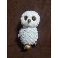 Authentic 25 cm TY The Beanie Boo's Collection Glitter Eyes - Owlette the Silver Owl Beanie Plush So