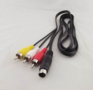 Diskon 1 PC 5ft 4 Pin S-Video Male Untuk 3 RCA Male AV Audio Video Kab