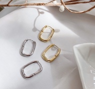 goodgift_station - Simple U-shaped hoop earrings S925 silver ต่างหูแบบเจาะ รูปทรงตัวยู เป็นเงิน 92.5