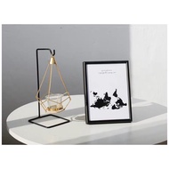 [Local Stock] 4R 5R 8R Black designer frame elegant stainless steel picture photo frame
