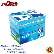 DOUBLE A A4 paper 70Gsm 500 Sheets x 5 reams/box - Photostat Printing Copier (1Box)