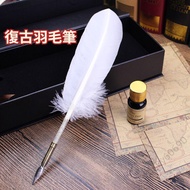 Store Manager Recommended⌛Feather Pen Retro British Set High-Value Harry Potter Goose Feather Dip Pe