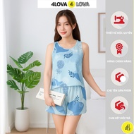 4LOVA Women's Sets, Women's Home Wear Sets ShirtShorts Sleeveless High Quality Latin Silk Home Wear 