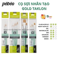 [ Tam Tam ] Pebeo brush set suitable for drawing Acrylic, Gouache, Gesso,... , GOLD TAKLON ARTIFICIA