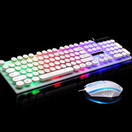Gaming Keyboard Mouse Computer G21 Rainbow Color LED Light USB Wired Keyboard Mouse For PC Computer