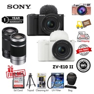 Sony ZV-E10 II ZVE10 II Mirrorless Camera with 16-50mm II Lens & 55-210mm 4k60 26MP ( 1Year Warranty