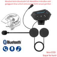 Headset helm bluetooth 5.0  Handsfree mikrofon anti gangguan bisa untuk semua jenis helm sesuai gamb
