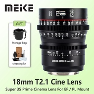 Meike Prime 18mm T2.1 Cine Lens for Super 35 Frame Cinema Camera System, such as RED Komodo, BMPCC 6