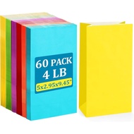 BagDream 60Pcs Beg Hadiah Pelbagai Jenis # 4 Beg Kertas Saiz 5x2.95x9.45 Inci untuk Hadiah Majlis Pe