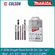 COLSON MAKITA 5 Pcs Wood/Metal Assorted Drill Bit Set  D-30106