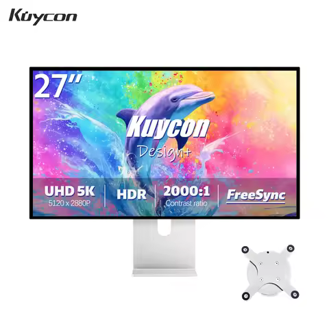 New Kuycon Computer Monitor G27X-SE Eye Care 27 Inches 5K PC Gaming Display HDMI Type-C Port VESA Co