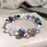 瓦茲河畔 ∣ 藍珊瑚 茶晶 紫鋰雲母 天然石手鍊